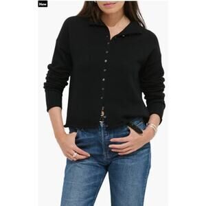 NEW! Alex Mill 'Taylor' Cotton & Cashmere Cardigan in BLACK (XS)